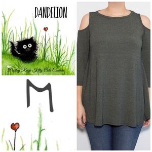 BNWT Cold Shoulder Swing Top with 3/4 sleeves.